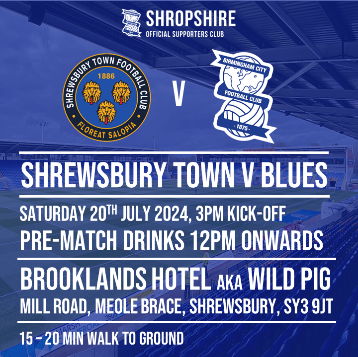 SHREWSBURY V BLUES FRIENDLY PRE-MATCH&nbsp;MEET-UP